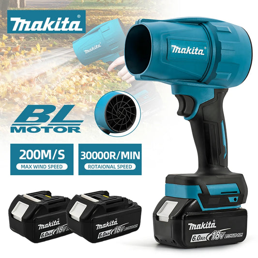 Makita Violent Blower 30000RPM Turbo Jet Fan Electric Air Duster Wind Speed Turbo Rechargeable with Light Car Cleanin 18V