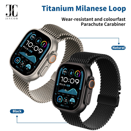 New Apple Watch Titanium Milanese Loop Strap For Apple Watch Ultra 2 Series 10 9 8 Bracelet High Quality Band 49MM 44MM 46 45MM