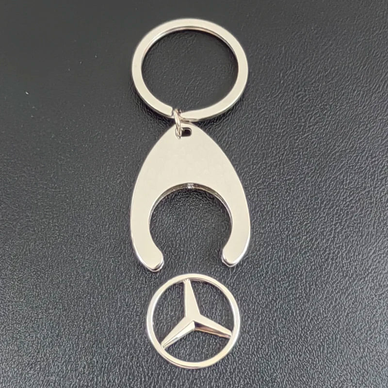 1pcs Metal Key Ring Car Logo Keychain Emblem Key Ring Chain For Mercedes Benz AMG A C GLC GLE CLA Class W205 W176 W117 W118 W124