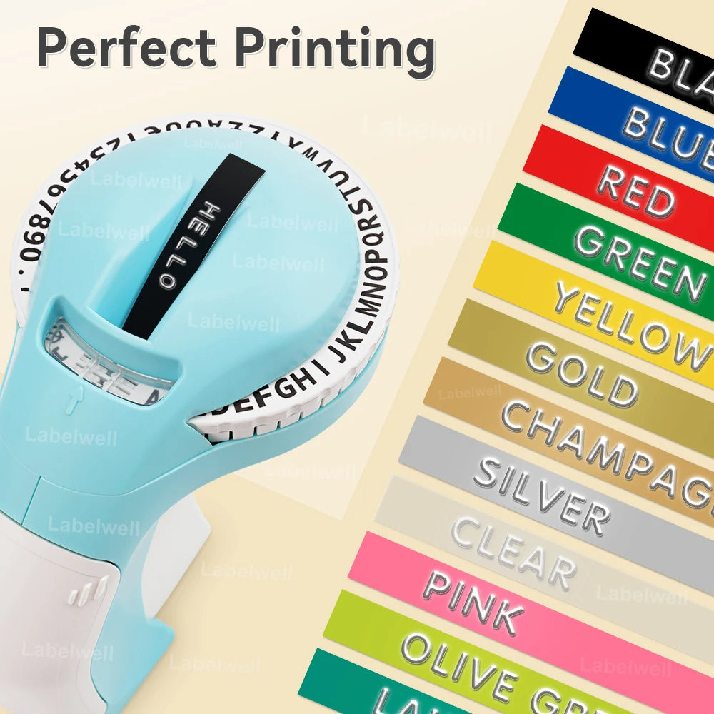 B90 Manual Label Maker 3D Embossing Label Printer Similar as Dymo 12965 Labeling Machine with Self-adhesive Dymo 3D Label Tape