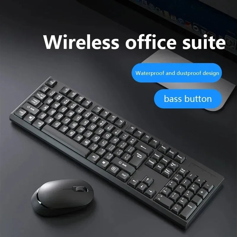 2.4GHz Wireless Keyboard Mouse Set For Work Office Gaming PC  Mice Pads Mute 104 Keycaps Keyboard Laptop PC Accessories