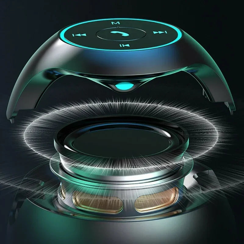 Digital LED Alarm Clock TF/FM Radio bluetooth Speaker Round Bedside Night Light Colorful Light Music Play Table Clock