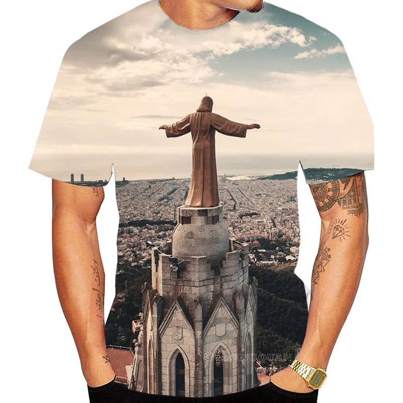 Hot Sale Men Clothing Fashion Brazil Rio 3d Print Personality T-shirt Summer Casual T Shirts Street Hip Pop Round Neck y2k Tops