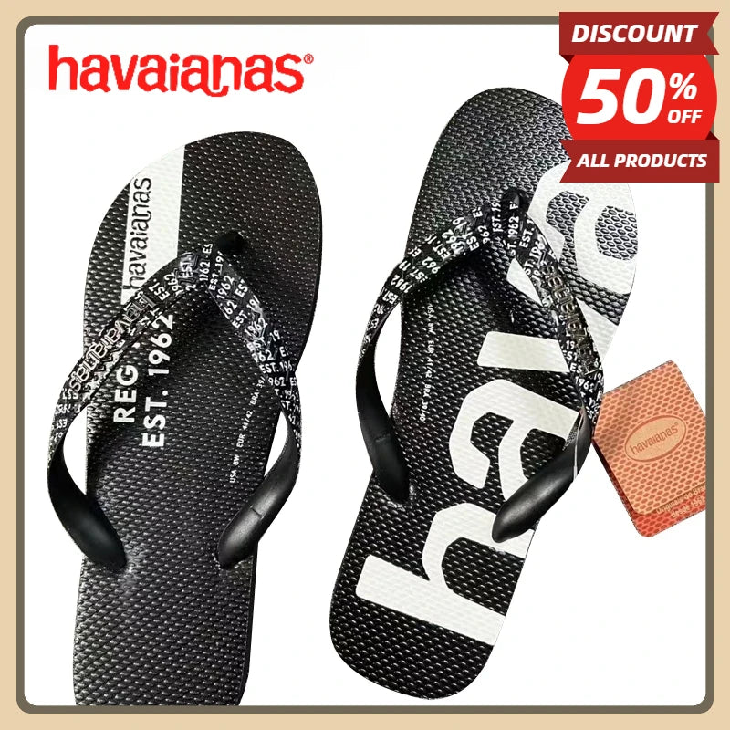 Havaianas men's summer Brazilian beach shoes with anti slip clip on feet