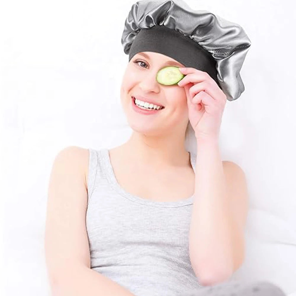 Hair Bonnet For Sleeping Women Wide Brim Sleep Cap Hair Bonnet For Curly Hair Showercap Children Men