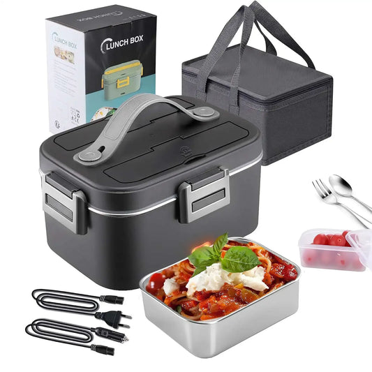 Home Car Electric Lunch Box Stainless Steel Food Heating Bento Box 12V 24V 220V Food Heated Warmer Container Set