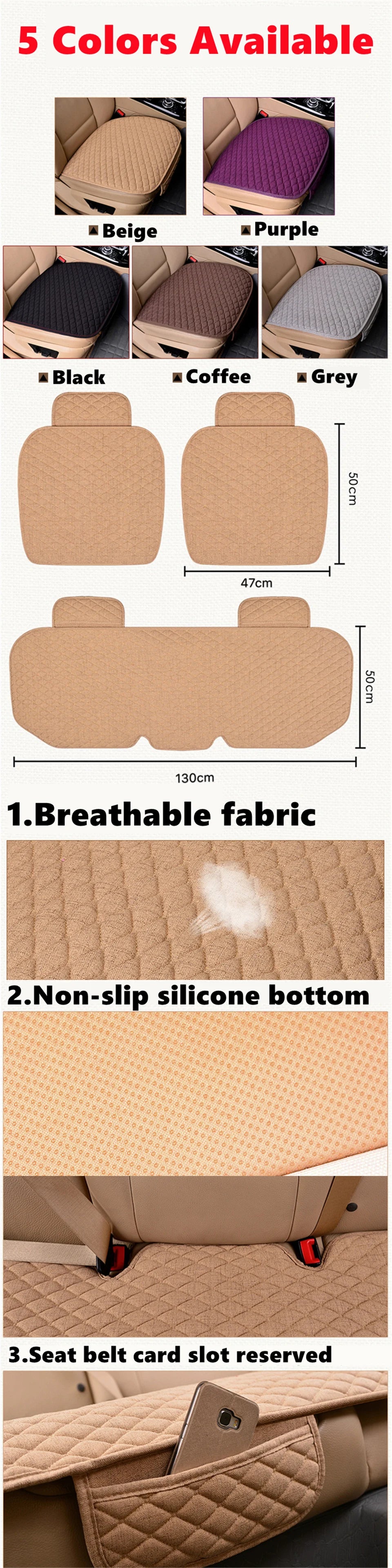 Fiber Flax Universal Car Seat Covers Protector Seats Mats Pad For Citroen C2 C5 X C6 C4 C3-XR C-Elysee C-Quatre C4 C5 AIRCROSS